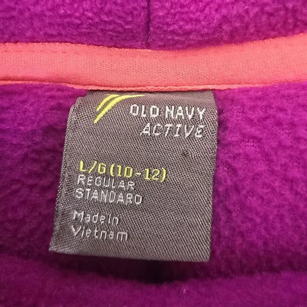 Old Navy Micro Fleece Turtleneck High Low Hem Pullover Girls Size L 10 12 Purple